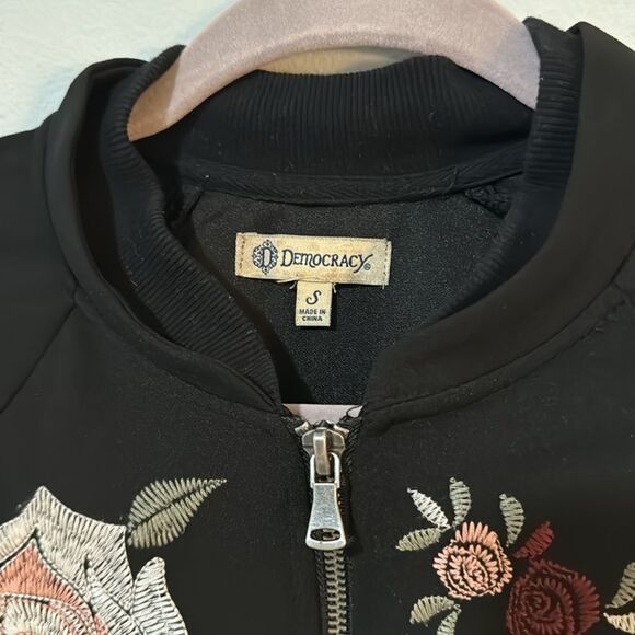 Democracy Rose Embroidered Bomber Jacket S - Picture 4 of 6